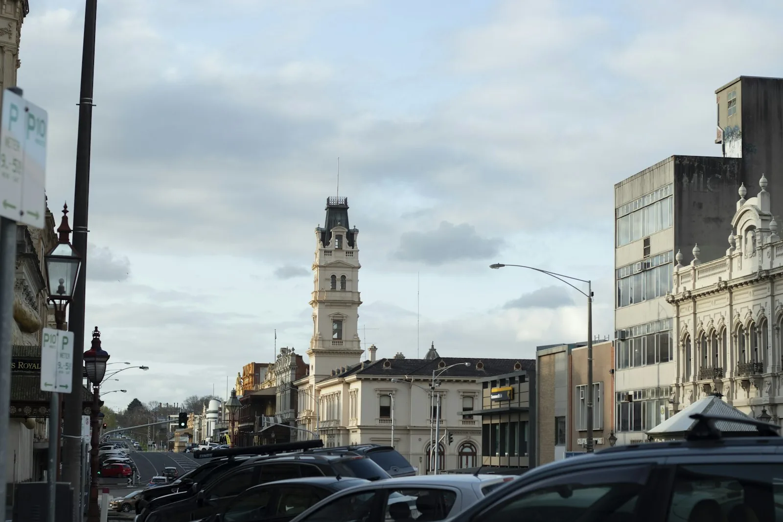 Ballarat city centre and Town Hall clock tower